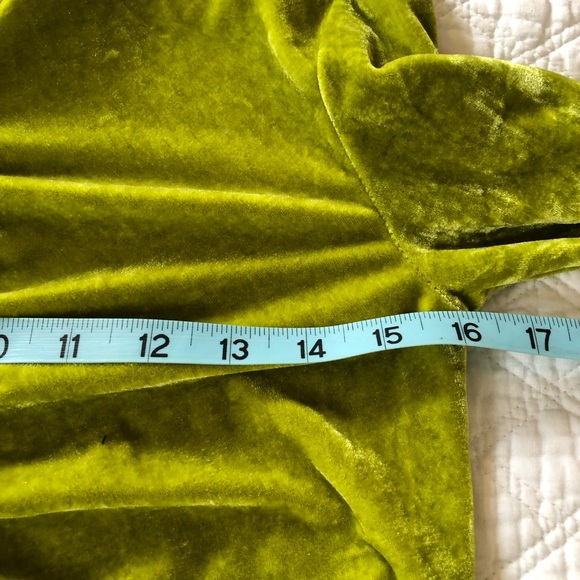 Neon Lime Crushed Velvet Button-Up Women's Shirt - Picture 8 of 10